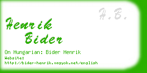 henrik bider business card